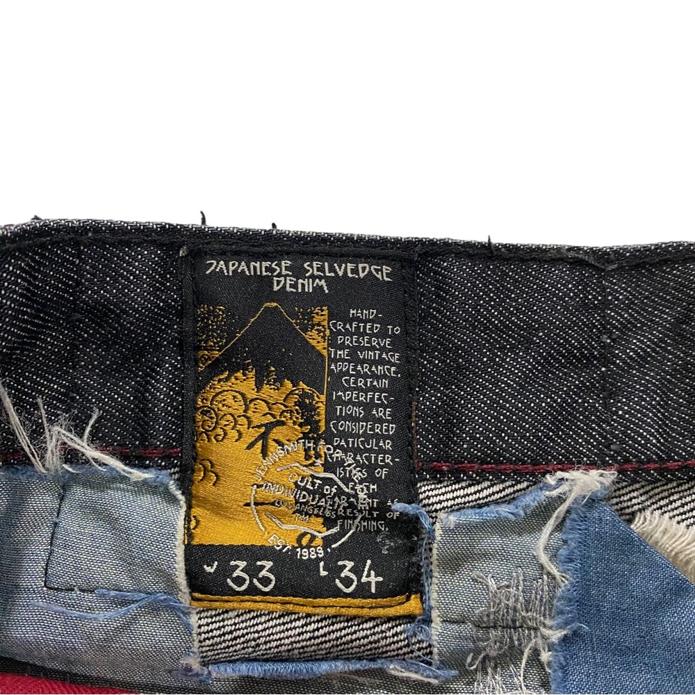 Cult of Individuality Rebel Straight Japanese Selvedge Men Black Wash Jean Sz 33 - Picture 5 of 15